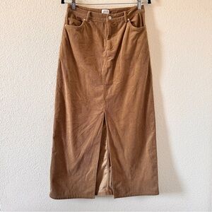 LELIS Corduroy Maxi Skirt Women’s Medium Beige Modest Cottagecore Cowgirl West